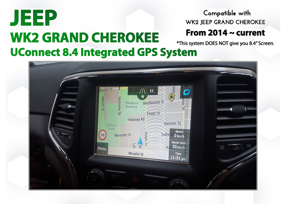 Jeep WK2 Grand Cherokee UConnect 8.4 Addon GPS Navigation (2013